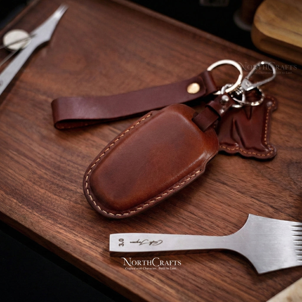 Leather Key Fob Cover for Hyundai Sonata, Nexo, Santa Fe & Tucson – Personalized Handmade – NorthCrafts | NorthCrafts