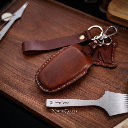 Leather Key Fob Cover for Hyundai Sonata, Nexo, Santa Fe & Tucson – Personalized Handmade – NorthCrafts | NorthCrafts