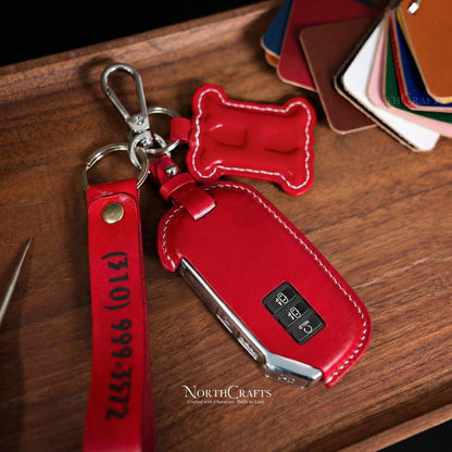 Leather Key Fob Cover for Kia Forte, Seltos, Soul, Sportage, Sorento, Cerato, Telluride, K5 & Niro – Personalized Handmade – NorthCrafts | NorthCrafts
