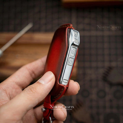Leather Key Fob Cover for Kia Forte, Seltos, Soul, Sportage, Sorento, Cerato, Telluride, K5 & Niro – Personalized Handmade – NorthCrafts | NorthCrafts