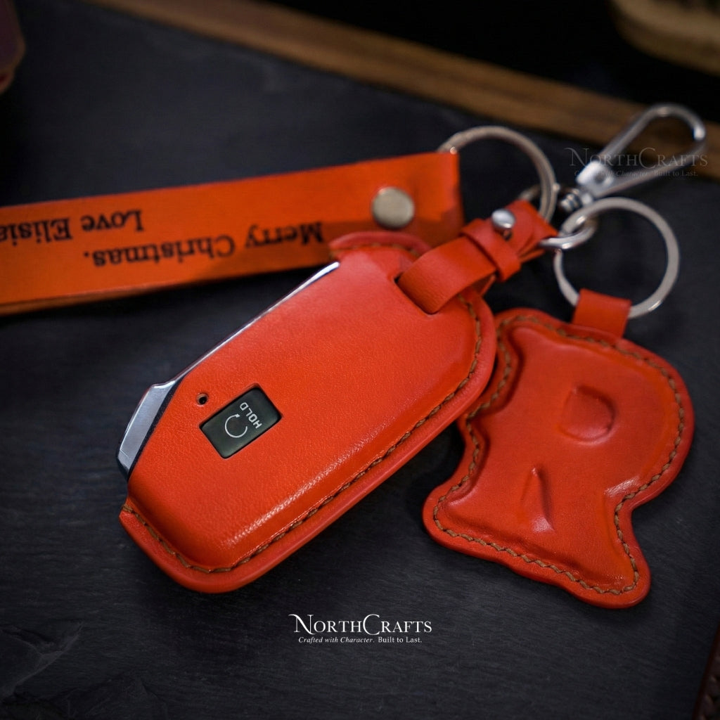 Leather Key Fob Cover for Kia Forte, Seltos, Soul, Sportage, Sorento, Cerato, Telluride, K5 & Niro – Personalized Handmade – NorthCrafts | NorthCrafts