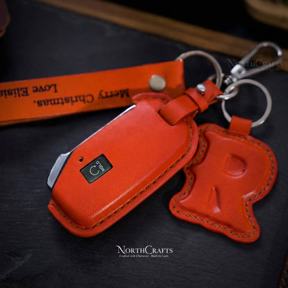 Leather Key Fob Cover for Kia Forte, Seltos, Soul, Sportage, Sorento, Cerato, Telluride, K5 & Niro – Personalized Handmade – NorthCrafts | NorthCrafts