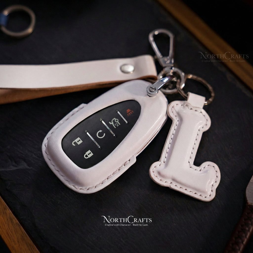 Leather Key Fob Cover for Malibu, Camaro, Cruze, Traverse, Volt, Bolt, Spark, Sonic, Equinox & Encore – Personalized Handmade – NorthCrafts | NorthCrafts
