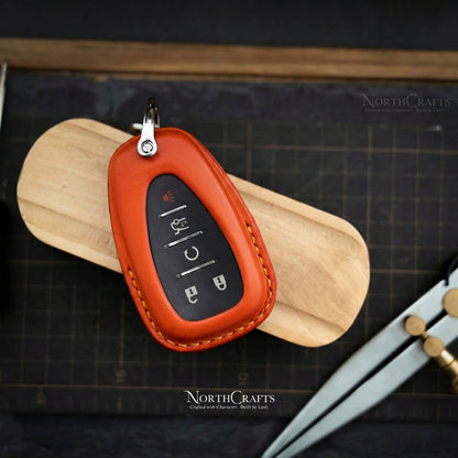 Leather Key Fob Cover for Malibu, Camaro, Cruze, Traverse, Volt, Bolt, Spark, Sonic, Equinox & Encore – Personalized Handmade – NorthCrafts | NorthCrafts