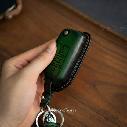Leather Key Fob Cover for Volkswagen Golf Jetta Passat Tiguan Atlas | NorthCrafts