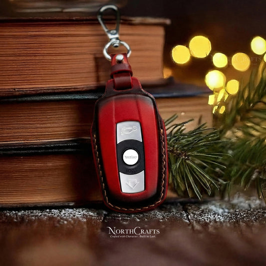 Leather Key Fob Cover for BMW X1, X2, X3, X5, X6 & 5 Series – Personalized Handmade – NorthCrafts | NorthCrafts