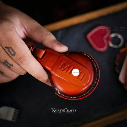 Leather Key Fob Cover for Clubman, Countryman, Hardtop & Convertible – Personalized Handmade – NorthCrafts | NorthCrafts