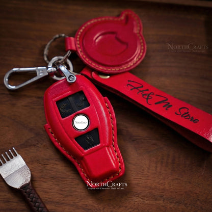 Leather Key Fob Cover for Mercedes-Benz C, E, S, M, CLS, CLK & G Class – Personalized Handmade – NorthCrafts | NorthCrafts