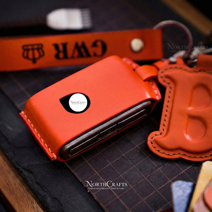 Leather Key Fob Cover for Volvo XC90, XC70, S60, S80, S90, C30, V70 & V90 – Personalized Handmade – NorthCrafts | NorthCrafts