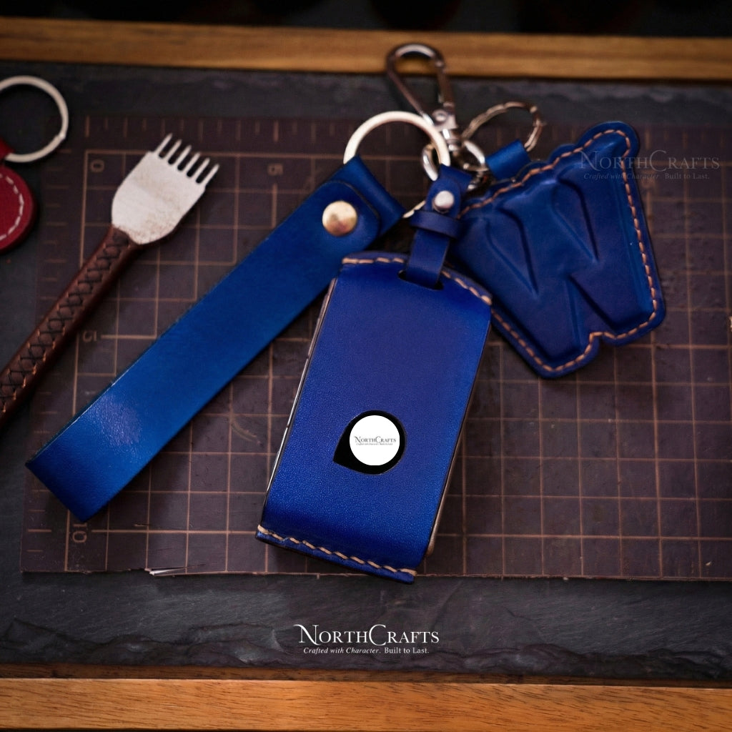 Leather Key Fob Cover for Volvo XC90, XC70, S60, S80, S90, C30, V70 & V90 – Personalized Handmade – NorthCrafts | NorthCrafts