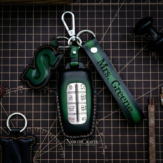 Leather Key Fob Cover for Genesis G70 G80 G90 GV70 GV80 GV60 | NorthCrafts