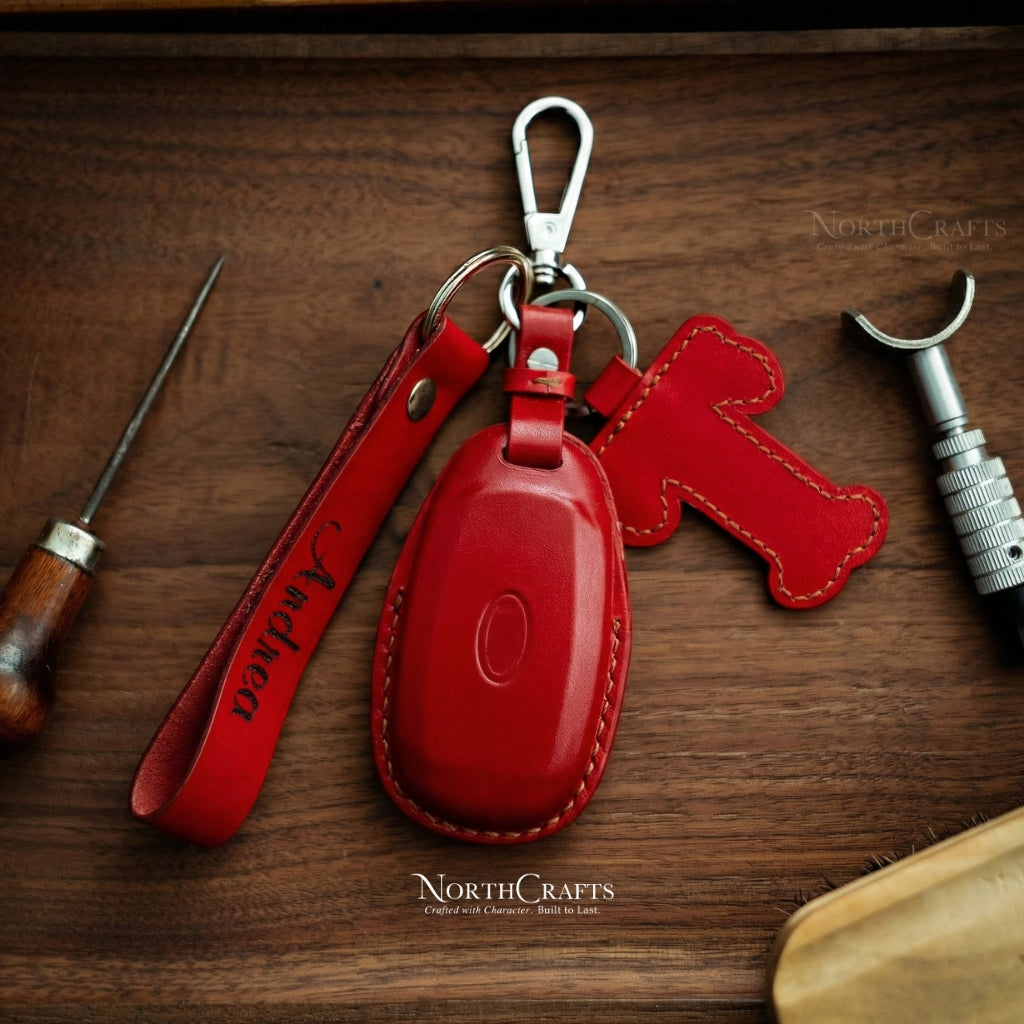 Leather Key Fob Cover for Hyundai Elantra GT, Veloster, Kona, Venue, Santa Fe & Palisade – Personalized Handmade – NorthCrafts | NorthCrafts