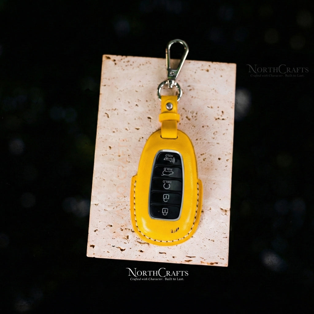 Leather Key Fob Cover for Hyundai Palisade, Venue, Kona, Santa Fe, Veloster & Elantra GT – Personalized Handmade – NorthCrafts | NorthCrafts