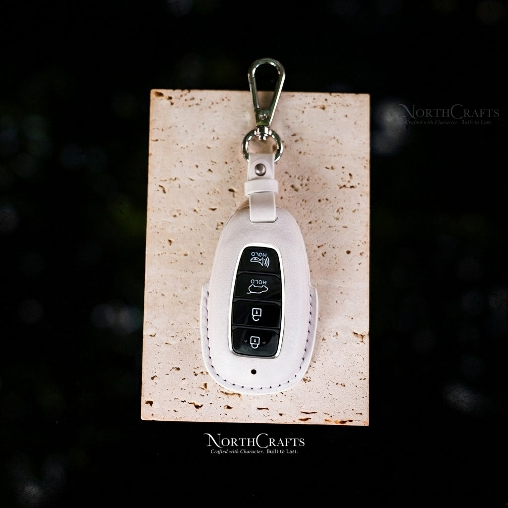Leather Key Fob Cover for Hyundai Palisade, Venue, Kona, Santa Fe, Veloster & Elantra GT – Personalized Handmade – NorthCrafts | NorthCrafts