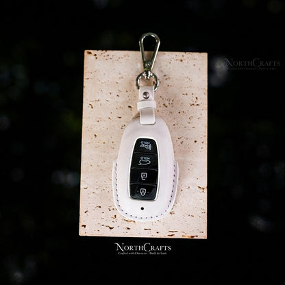 Leather Key Fob Cover for Hyundai Palisade, Venue, Kona, Santa Fe, Veloster & Elantra GT – Personalized Handmade – NorthCrafts | NorthCrafts
