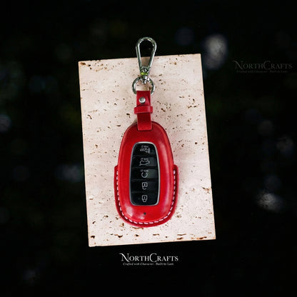 Leather Key Fob Cover for Hyundai Palisade, Venue, Kona, Santa Fe, Veloster & Elantra GT – Personalized Handmade – NorthCrafts | NorthCrafts