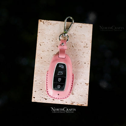 Leather Key Fob Cover for Hyundai Palisade, Venue, Kona, Santa Fe, Veloster & Elantra GT – Personalized Handmade – NorthCrafts | NorthCrafts