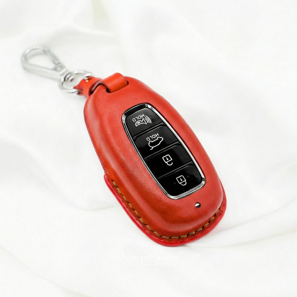 Leather Key Fob Cover for Hyundai Palisade, Venue, Kona, Santa Fe, Veloster & Elantra GT – Personalized Handmade – NorthCrafts | NorthCrafts