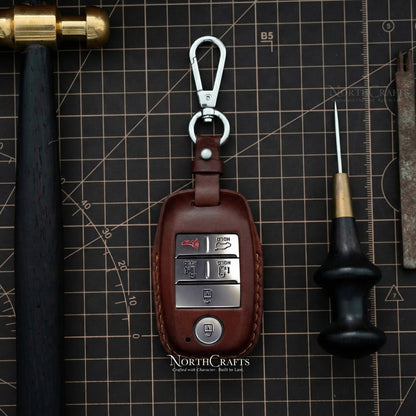 Leather Key Fob Cover for Kia K3, K5, Cerato, Forte, Sorento, Rio, Rio5, Optima, Soul, Carnival, Sedona, Niro & Sportage – Personalized Handmade – NorthCrafts | NorthCrafts