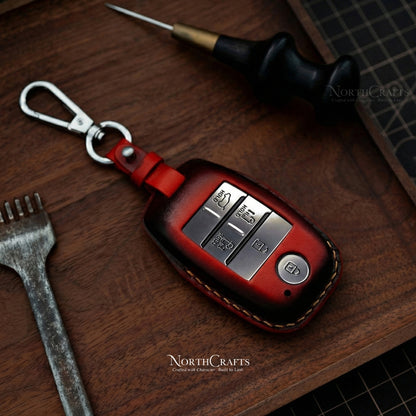 Leather Key Fob Cover for Kia K3, K5, Cerato, Forte, Sorento, Rio, Rio5, Optima, Soul, Carnival, Sedona, Niro & Sportage – Personalized Handmade – NorthCrafts | NorthCrafts