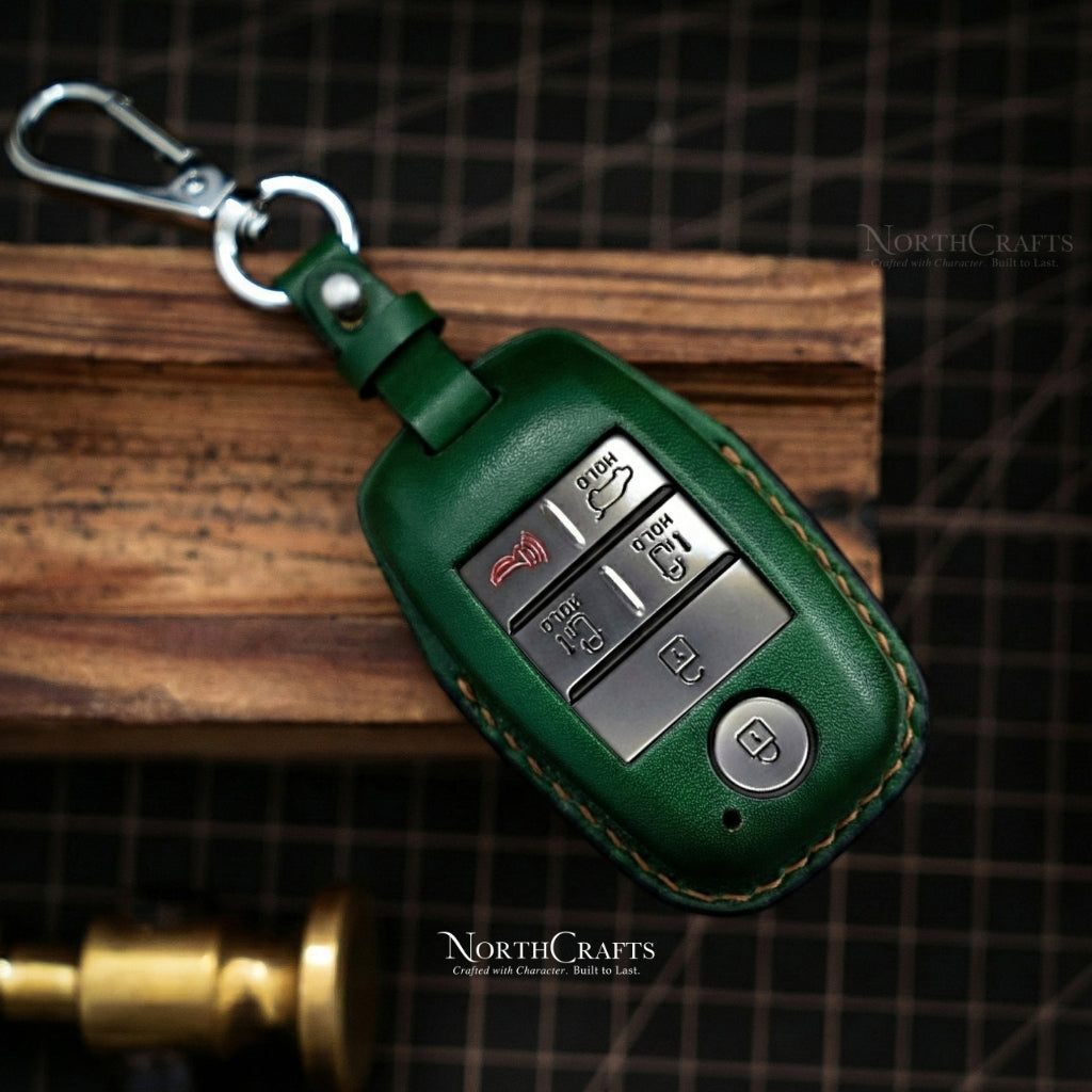 Leather Key Fob Cover for Kia K3, K5, Cerato, Forte, Sorento, Rio, Rio5, Optima, Soul, Carnival, Sedona, Niro & Sportage – Personalized Handmade – NorthCrafts | NorthCrafts