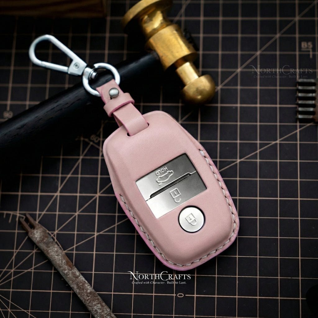 Leather Key Fob Cover for Hyundai Kia 2020-2024 Models | NorthCrafts