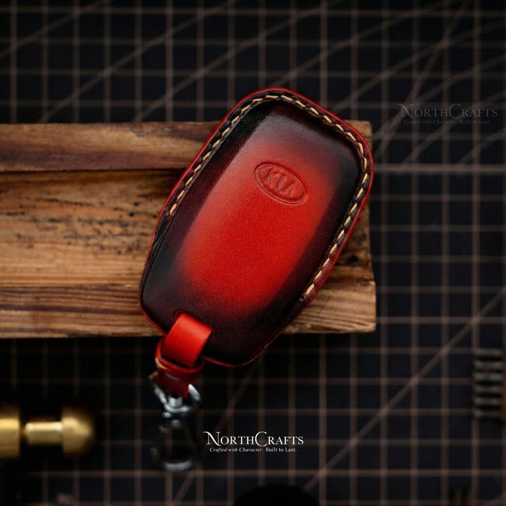 Leather Key Fob Cover for Hyundai Kia 2020-2024 Models | NorthCrafts