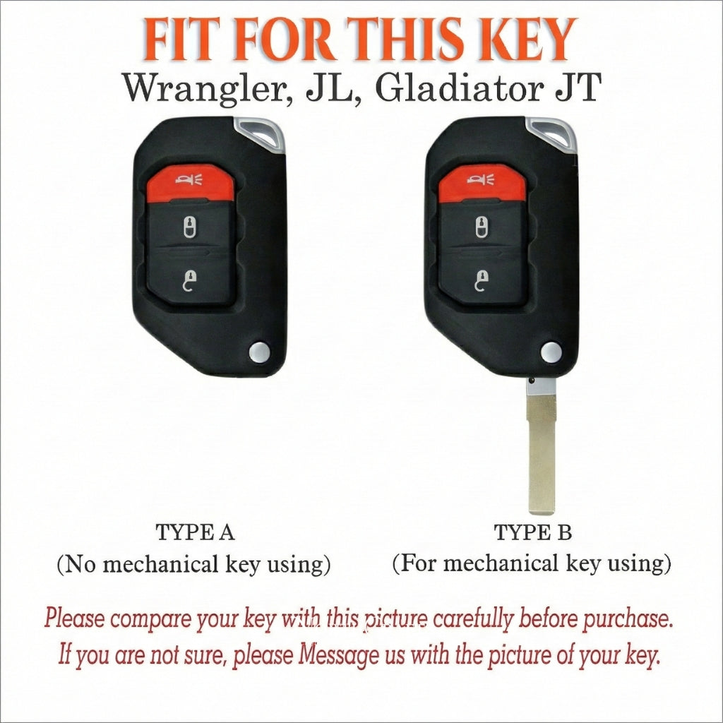 Leather Key Fob Cover with Strap and Initial Charm for Wrangler JL, JLU & Rubicon – Personalized Handmade – NorthCrafts | NorthCrafts