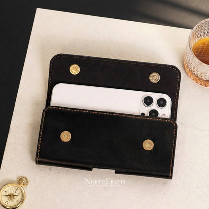 Leather Phone Pouch with Belt Loop for iPhone 17 Series, iPhone 16 Series & iPhone 15 Series – Personalized Handmade – NorthCrafts | NorthCrafts