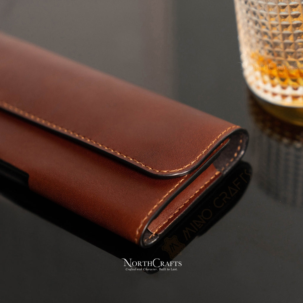 Personalized Handcrafted Leather Phone Pouch with Belt Loop for iPhone 17 Series  & iPhone 15 Series, iPhone 16 Series – NorthCrafts
