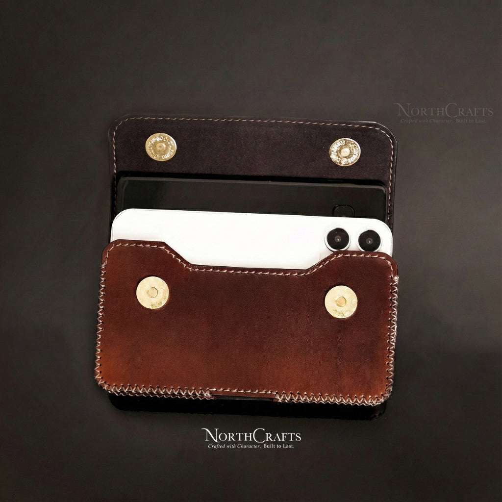 Leather Phone Pouch with Belt Loop for iPhone 17 Series, iPhone 16 Series & iPhone 15 Series – Personalized Handmade – NorthCrafts | NorthCrafts