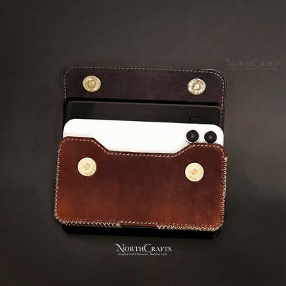 Leather Phone Pouch with Belt Loop for iPhone 17 Series, iPhone 16 Series & iPhone 15 Series – Personalized Handmade – NorthCrafts | NorthCrafts