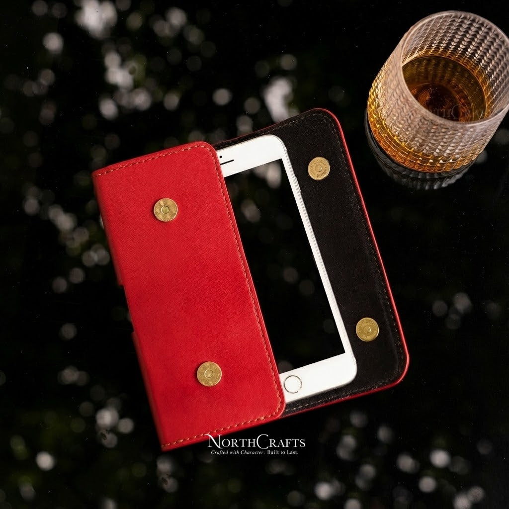Personalized Handcrafted Leather Phone Pouch with Belt Loop for iPhone 17 Series  & iPhone 15 Series, iPhone 16 Series – NorthCrafts