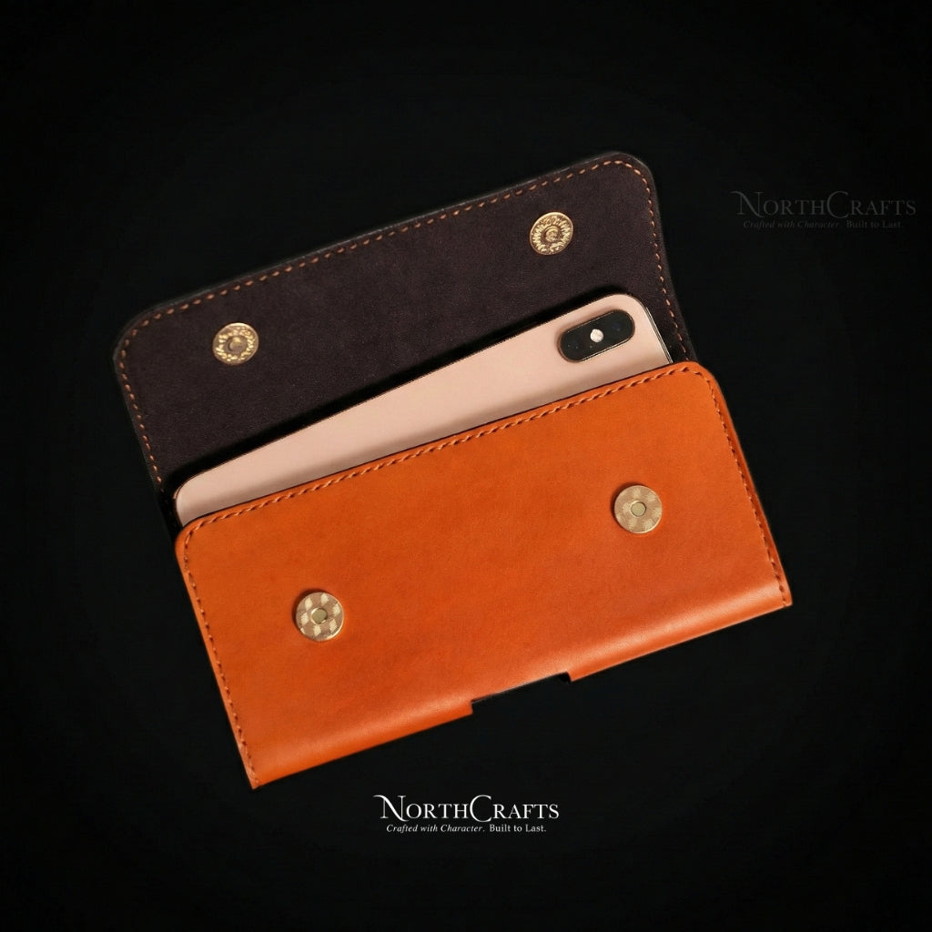 Leather Phone Holster with Belt Loop & Magnetic Closure for Samsung Galaxy Z, S, A & M Series – Personalized Handmade – NorthCrafts | NorthCrafts