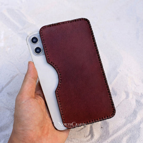 Leather Phone Sleeve for iPhone 17 Series, iPhone 16 Series & iPhone 15 Series – Personalized Handmade – NorthCrafts | NorthCrafts