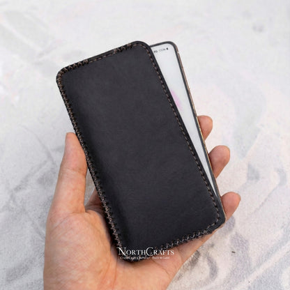 Leather Phone Sleeve for iPhone 17 Series, iPhone 16 Series & iPhone 15 Series – Personalized Handmade – NorthCrafts | NorthCrafts