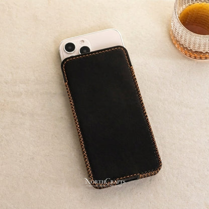 Leather Phone Sleeve for iPhone 17 Series, iPhone 16 Series & iPhone 15 Series – Personalized Handmade – NorthCrafts | NorthCrafts