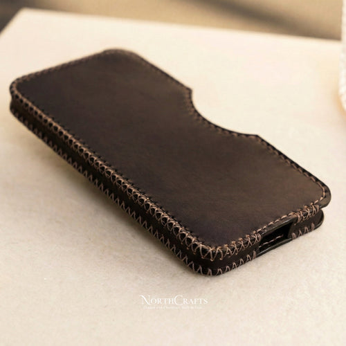 Leather Phone Sleeve for iPhone 17 Series, iPhone 16 Series & iPhone 15 Series – Personalized Handmade – NorthCrafts | NorthCrafts