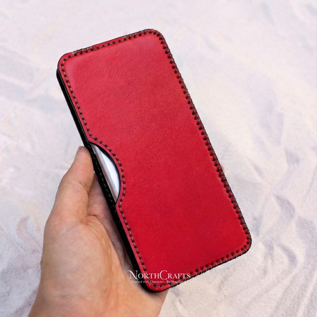 Leather Phone Sleeve for iPhone 17 Series, iPhone 16 Series & iPhone 15 Series – Personalized Handmade – NorthCrafts | NorthCrafts