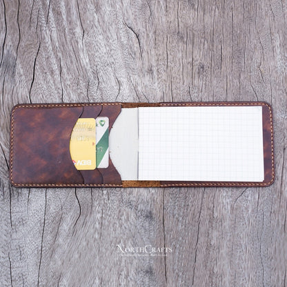 Leather Pocket 3x5 Memo Book Cover – Personalized Handmade – NorthCrafts | NorthCrafts