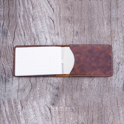 Leather Pocket 3x5 Memo Book Cover – Personalized Handmade – NorthCrafts | NorthCrafts