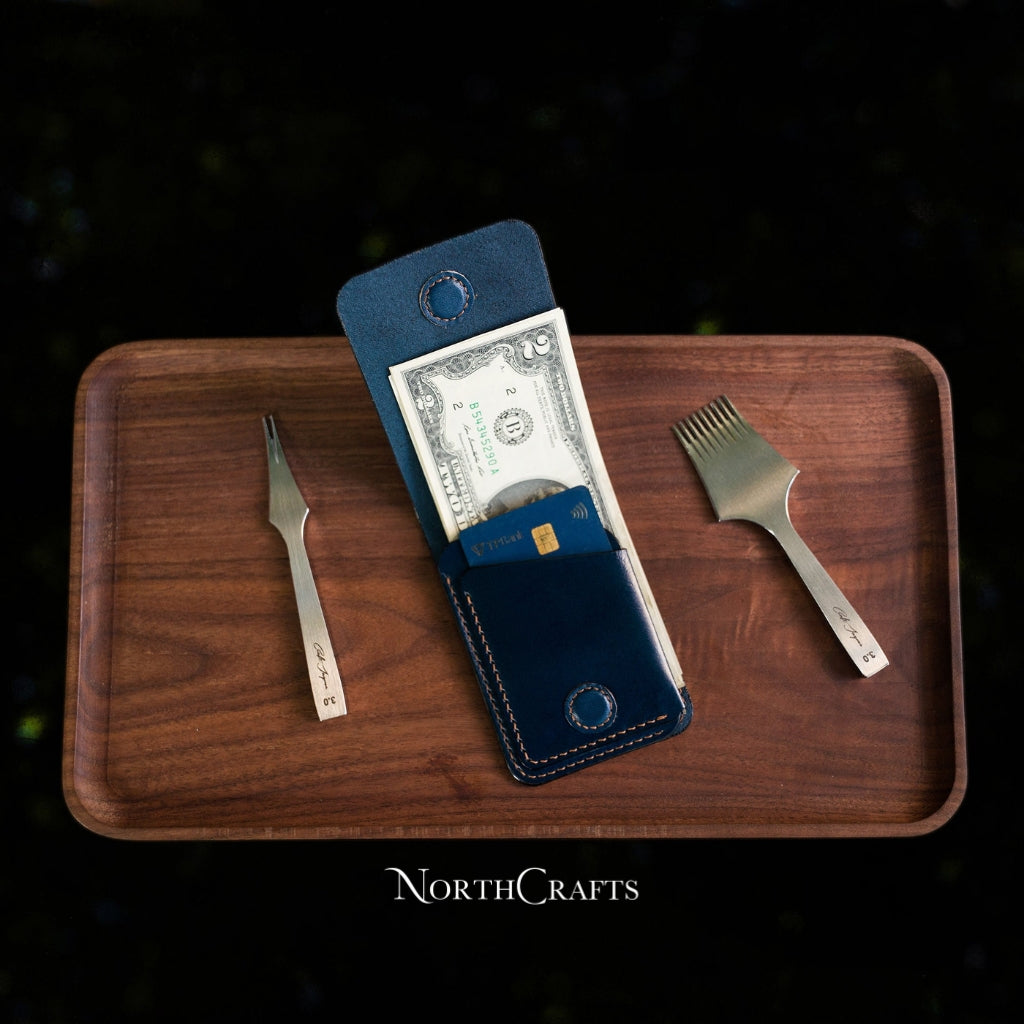 Personalized Handcrafted Mini Leather Card Holder Wallet – NorthCrafts