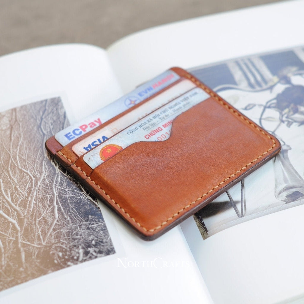 Personalized Handcrafted Minimal Leather Card Holder Wallet – NorthCrafts