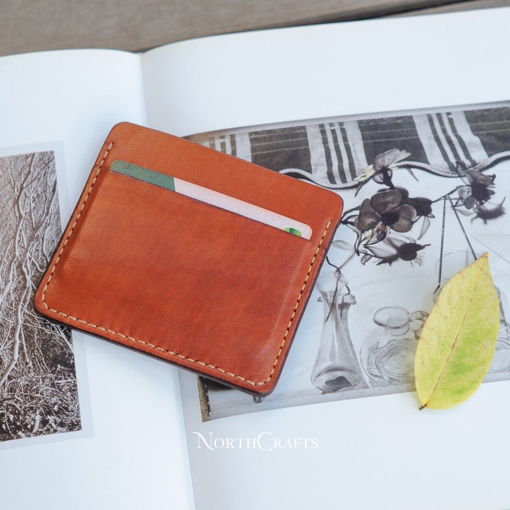 Personalized Handcrafted Minimal Leather Card Holder Wallet – NorthCrafts