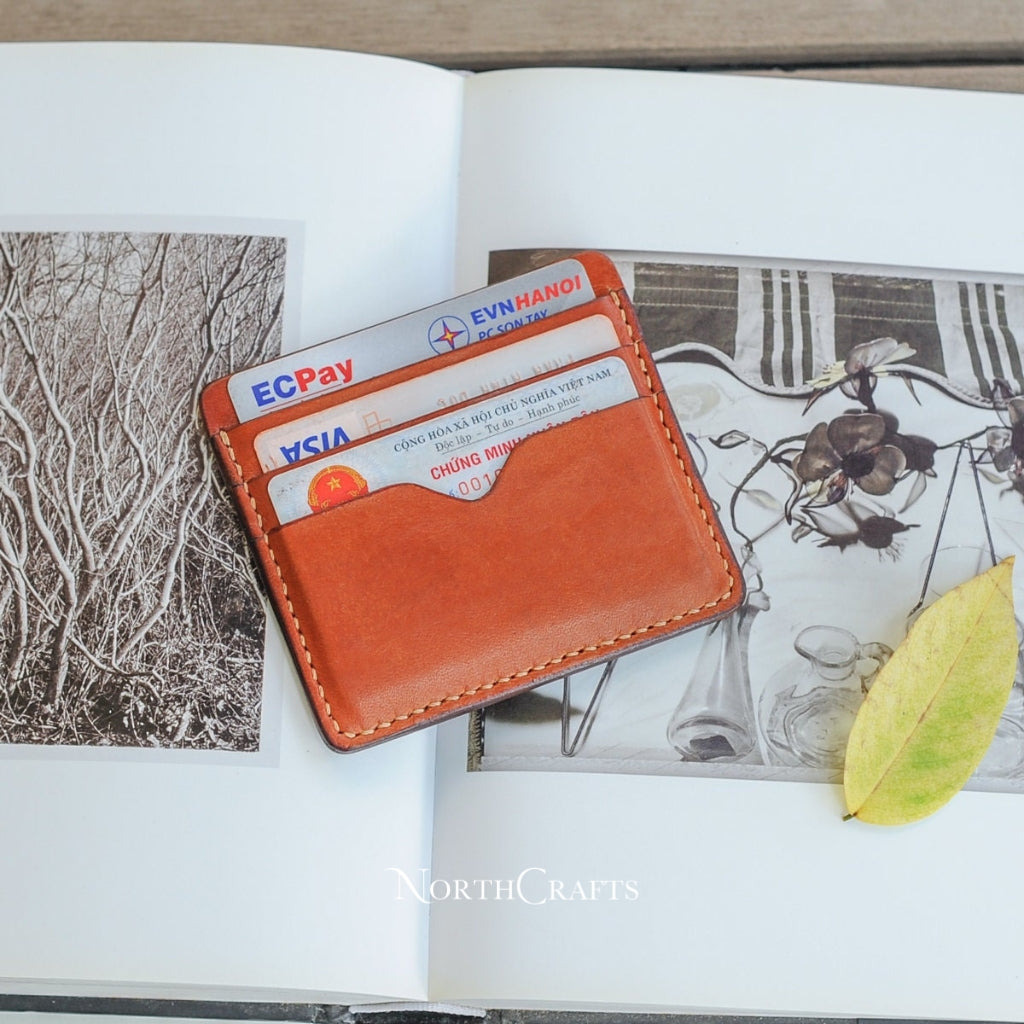 Personalized Handcrafted Minimal Leather Card Holder Wallet – NorthCrafts