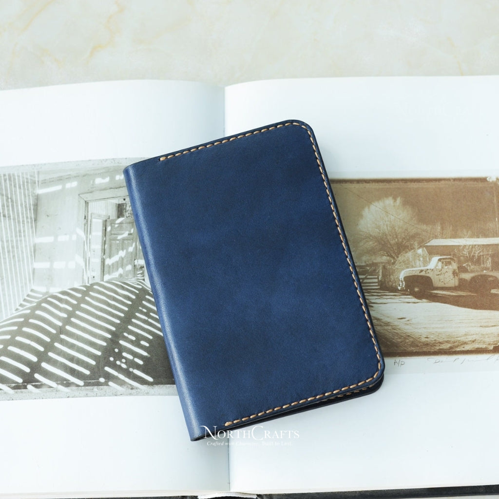Minimal Leather Passport Cover with Card Holder – Personalized Handmade – NorthCrafts | NorthCrafts