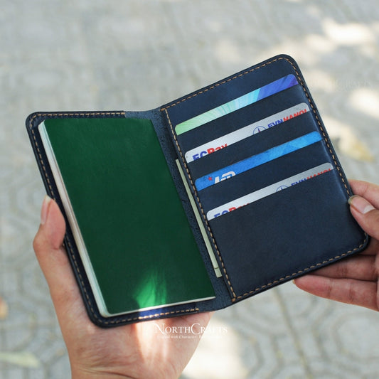 Personalized Handcrafted Minimal Leather Passport Cover with Card Holder – NorthCrafts