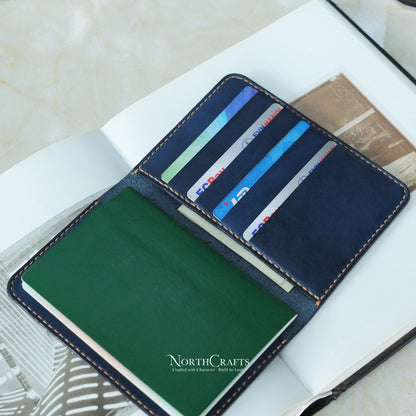 Minimal Leather Passport Cover with Card Holder – Personalized Handmade – NorthCrafts | NorthCrafts