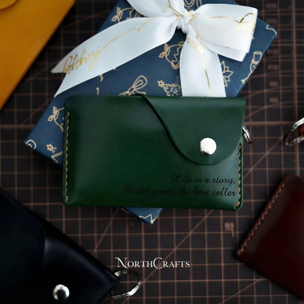 Personalized Handmade Leather Keychain Wallet & Slim Card Holder – NorthCrafts