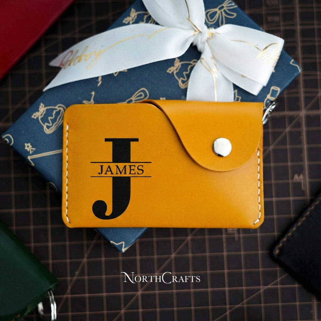 Personalized Handmade Leather Keychain Wallet & Slim Card Holder – NorthCrafts